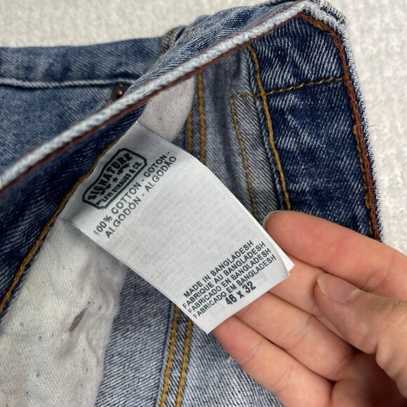 Y2K Levi Strauss Signature Jean Shorts Waist Size 46 Relaxed Denim Skater Read - Picture 4 of 12